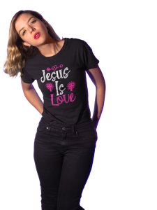 Jesus is Love Black-Printed T-Shirts