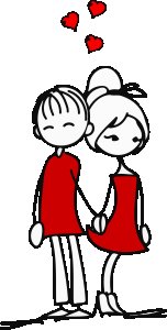 Couple Holding Hands Romantic Red-Printed T-Shirts