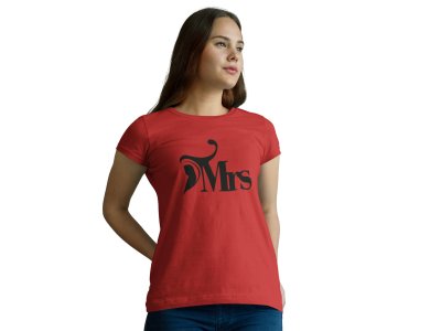 Plain Mrs. Printed Super Comfy Red -Printed T-Shirts