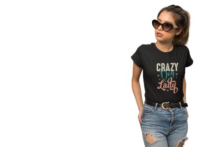 Crazy dog lady - Black-printed cotton t-shirt - comfortable, stylish
