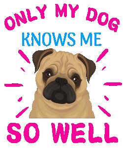 Only my dog knows me so well - Black-printed cotton t-shirt - comfortable, stylish