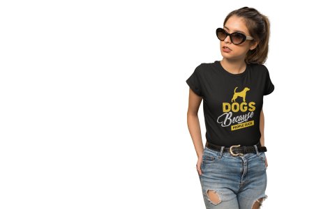 Dogs because people suck - Black-printed cotton t-shirt - comfortable, stylish