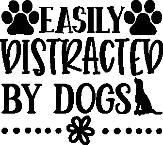 Easily distracted by dogs- Blue-printed cotton t-shirt - comfortable, stylish