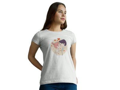 Cute Kiss of The Couple Kissing CoupleWhite- Printed T-Shirts