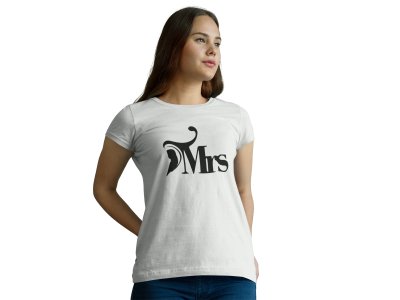 Plain Mrs. Printed Super Comfy White-Printed T-Shirts