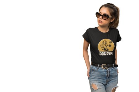 Dog gym -Black- printed cotton t-shirt - comfortable, stylish