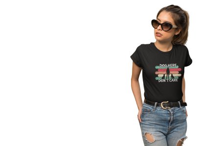 Dog here dont care-Black-printed cotton t-shirt - comfortable, stylish