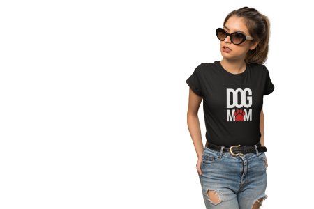 Dog mom -Black- printed cotton t-shirt - comfortable, stylish