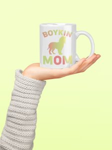 Boykin mom - pets themed printed ceramic white coffee and tea mugs/ cups for pets lover people