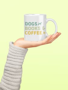 Dogs books coffee- pets themed printed ceramic white coffee and tea mugs/ cups for pets lover people
