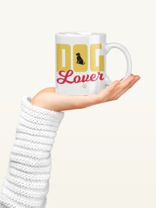 Dog lover Yellow And Red Text    - pets themed printed ceramic white coffee and tea mugs/ cups for pets lover people