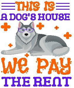This is a dog's house - printed stylish White cotton tshirt- tshirts for men