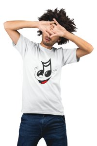Eighth note ( music note )- White - Men's - printed T-shirt - comfortable round neck Cotton