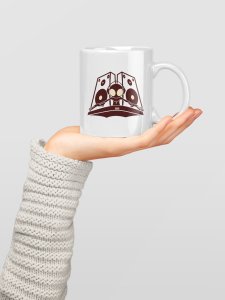 Speaker with ghost  - music themed printed ceramic white coffee and tea mugs/ cups for music lovers