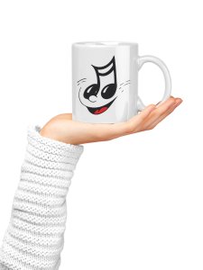 Eighth node (music node) - music themed printed ceramic white coffee and tea mugs/ cups for music lovers