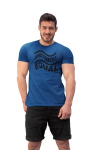 Approximately Equal (BG Black)(Blue T) -Clothes for Mathematics Lover - Foremost Gifting Material for Your Friends, Teachers, and Close Ones