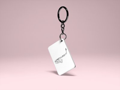Saxophone-White -Designable Musicllnstrument Keychain ( Combo Set Of 2)