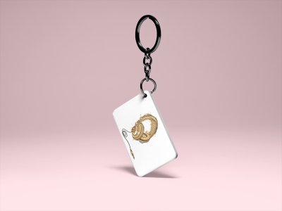 Headphones-White -Designable Musicllnstrument Keychain ( Combo Set Of 2)