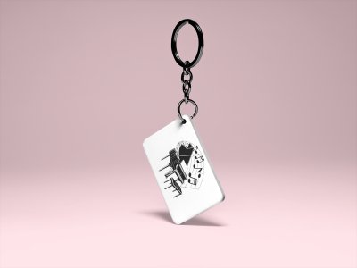 Piano with Musical Slanted beamed -White -Designable Musicllnstrument Keychain ( Combo Set Of 2)