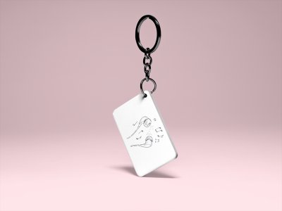 Earphones with Music Notes-White -Designable Musicllnstrument Keychain ( Combo Set Of 2)