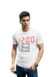 12:00 PM (White T) -Clothes for Mathematics Lover - Foremost Gifting Material for Your Friends, Teachers, and Close Ones