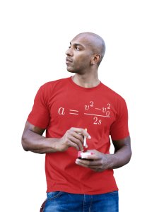 a=(v^2-v^2 0)/2s -Clothes for Mathematics Lover - Suitable for Math Lover Person - Foremost Gifting Material for Your Friends, Teachers, and Close Ones