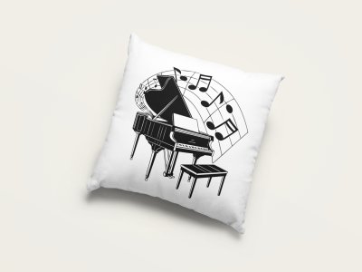 Piano with Musical Slanted beamed - Special Printed Pillow Covers For Music Lovers(Combo Set of 2)