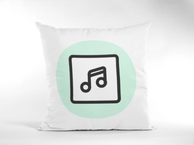 Music Notes ( BG Aqua Color )- Special Printed Pillow Covers For Music Lovers(Combo Set of 2)