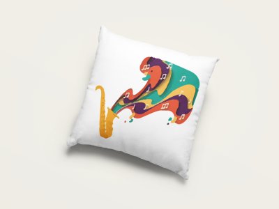 Saxophone Music Notes - Special Printed Pillow Covers For Music Lovers(Combo Set of 2)