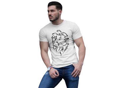 Leo, Liner (White T) - Printed Zodiac Sign Tshirts - Made especially for astrology lovers people