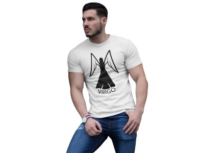Virgo(BG Black) (White T) - Printed Zodiac Sign Tshirts - Made especially for astrology lovers people