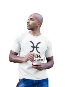 Pisces, warm hearted and sensitive (White T) - Printed Zodiac Sign Tshirts - Made especially for astrology lovers people