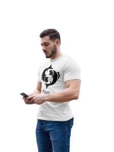 Pisces (BG Black) (White T) - Printed Zodiac Sign Tshirts - Made especially for astrology lovers people