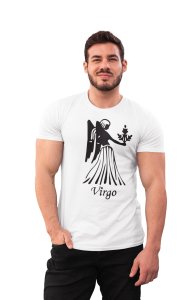 Virgo (BG Black) (White T) - Printed Zodiac Sign Tshirts - Made especially for astrology lovers people