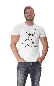 Virgo stars (BG Black) (White T) - Printed Zodiac Sign Tshirts - Made especially for astrology lovers people