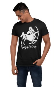 Sagittarius symbol (BG White) - Printed Zodiac Sign Tshirts - Made especially for astrology lovers people