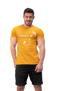 Scorpio stars (Yellow T) - Printed Zodiac Sign Tshirts - Made especially for astrology lovers people