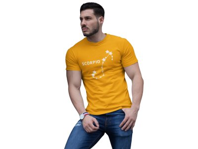Scorpio stars (Yellow T) - Printed Zodiac Sign Tshirts - Made especially for astrology lovers people