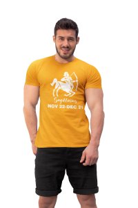 Sagittarius, nov 22-dec 21 (Yellow T) - Printed Zodiac Sign Tshirts - Made especially for astrology lovers people