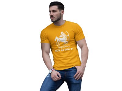 Sagittarius, nov 22-dec 21 (Yellow T) - Printed Zodiac Sign Tshirts - Made especially for astrology lovers people