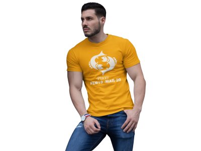 Pisces, Feb 19- Mar 20 (Yellow T) - Printed Zodiac Sign Tshirts - Made especially for astrology lovers people