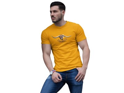 Taurus symbol image (Yellow T) - Printed Zodiac Sign Tshirts - Made especially for astrology lovers people