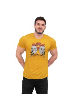 Gemini, Roses on head (Yellow T) - Printed Zodiac Sign Tshirts - Made especially for astrology lovers people