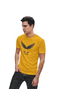 Eagles, libra text down (Yellow T) - Printed Zodiac Sign Tshirts - Made especially for astrology lovers people