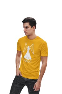 Virgo symbol (BG White) (Yellow T) - Printed Zodiac Sign Tshirts - Made especially for astrology lovers people