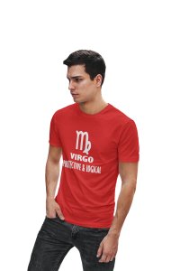 Virgo, protective and logical (Red T) - Printed Zodiac Sign Tshirts - Made especially for astrology lovers people