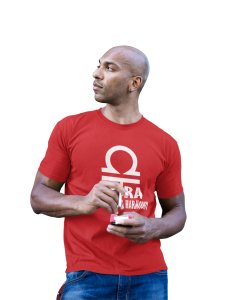 Libra, charming and harmony (Red T) - Printed Zodiac Sign Tshirts - Made especially for astrology lovers people