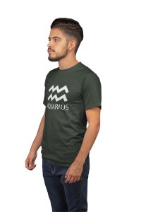 Aquarius (Green T) - Printed Zodiac Sign Tshirts - Made especially for astrology lovers people