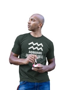 Aquarius, friendly and subtle (Green T) - Printed Zodiac Sign Tshirts - Made especially for astrology lovers people