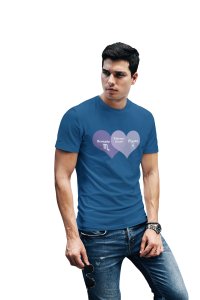 Scorpio, Pisces, Intense couple(Blue T) - Printed Zodiac Sign Tshirts - Made especially for astrology lovers people